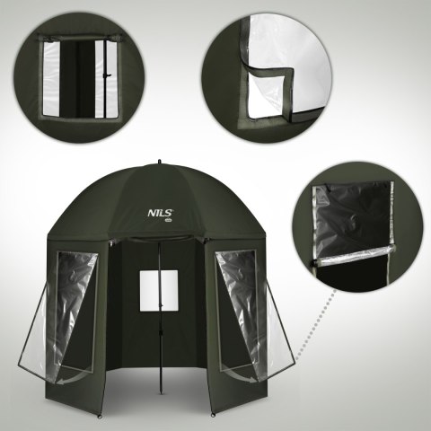 NC4701 PARASOL WĘDKARSKI Z PEŁNĄ OSŁONĄ NILS CAMP NILS CAMP
