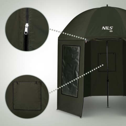 NC4701 PARASOL WĘDKARSKI Z PEŁNĄ OSŁONĄ NILS CAMP NILS CAMP