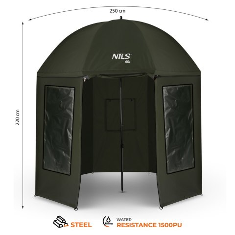 NC4701 PARASOL WĘDKARSKI Z PEŁNĄ OSŁONĄ NILS CAMP NILS CAMP