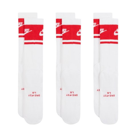 Skarpety Nike Everyday Elevated Crew 3 pary biało-czerwone IM7949 900 38-42,5 Nike