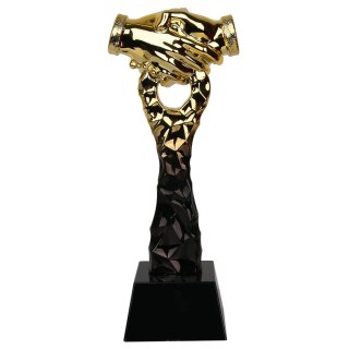 Statuetka uścisk dłoni - podziękowanie A698 26 cm złoty Tryumf