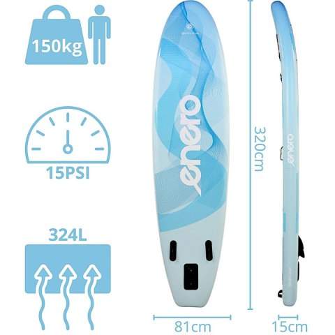 ZESTAW - DESKA SUP 150KG DMUCHANA ENERO 320x81x15CM