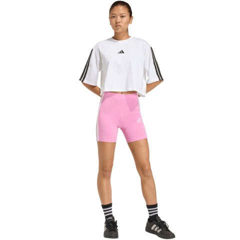 Spodenki damskie adidas Essentials 3-Stripes High Waisted Biker różowe KT1625 M Adidas