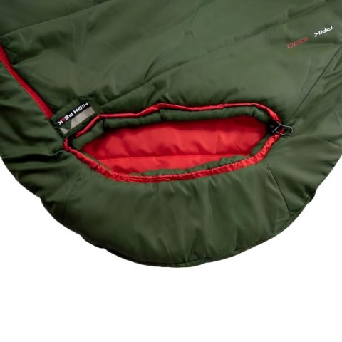 Śpiwór High Peak Pak 600 Eco 210x75x50 cm zielono-czerwony 23247 High Peak