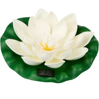 LAMPA SOLARNA LILIA WODNA LOTOS 18CM BIAŁA