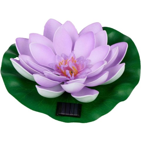 LAMPA SOLARNA LILIA WODNA LOTOS 18CM FIOLET
