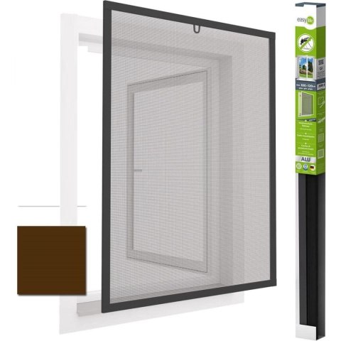 MOSKITIERA OKNO ALU 100X120 BRĄZ PLUS