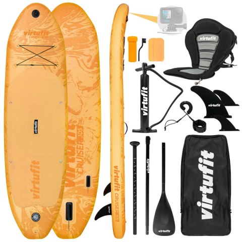 VIRTUFIT DESKA SUP CRUISER 305 Z SIEDZISKIEM I AKCESORIAMI POMARAŃCZOWY VirtuFit