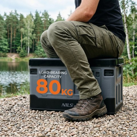 NCB4602 SKRZYNIA TRANSPORTOWA XL 70L SZARO-CZARNA NILS CAMP NILS CAMP