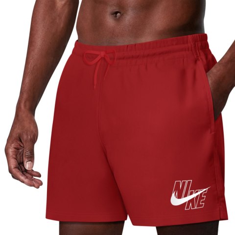 Spodenki kąpielowe Nike Logo Lap 5" Volley czerwone NESSG574 614 L Nike