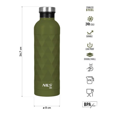NC3805 BUTELKA TURYSTYCZNA 750ML ZIELONA NILS CAMP NILS CAMP