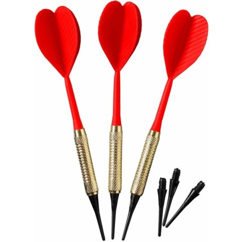 RZUTKI LOTKI PLASTIKOWE DART 3SZT BEZPIECZNE CZERWONE BEST SPORTING
