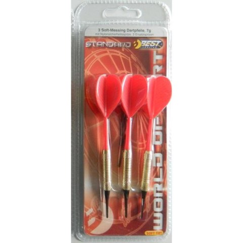 RZUTKI LOTKI PLASTIKOWE DART 3SZT BEZPIECZNE CZERWONE BEST SPORTING