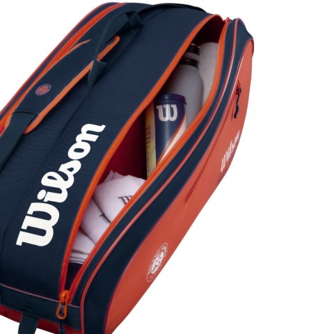 Torba tenisowa Wilson Roland Garros 2026 Team 6PK pomarańczowo-granatowa WR8053301001 Wilson