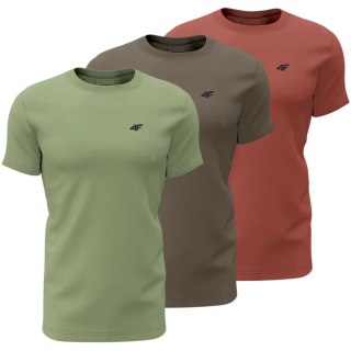 Koszulka męska 4F M4480 zielona, brązowa, bordowa 4FWSS26TTSHM4480 90S 5XL 4F
