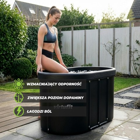 VIRTUFIT WANNA LODOWA OWALNA 500 LITRÓW ANTRACYT Z AKCESORIAMI VirtuFit