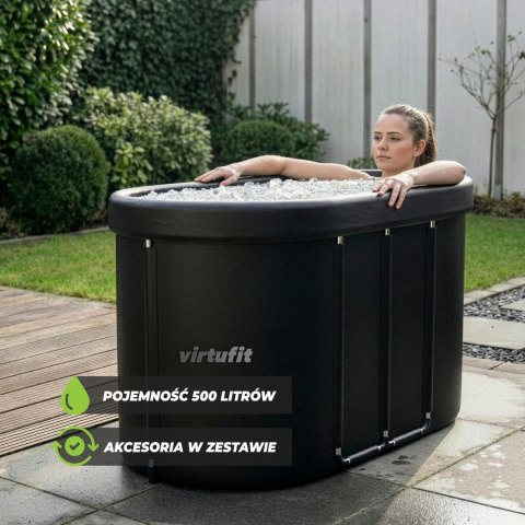 VIRTUFIT WANNA LODOWA OWALNA 500 LITRÓW ANTRACYT Z AKCESORIAMI VirtuFit