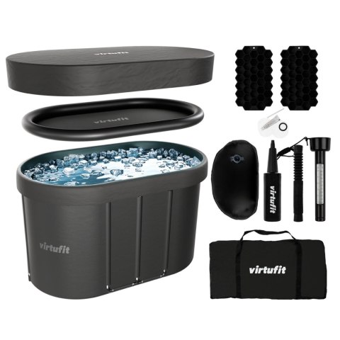 VIRTUFIT WANNA LODOWA OWALNA 500 LITRÓW ANTRACYT Z AKCESORIAMI VirtuFit