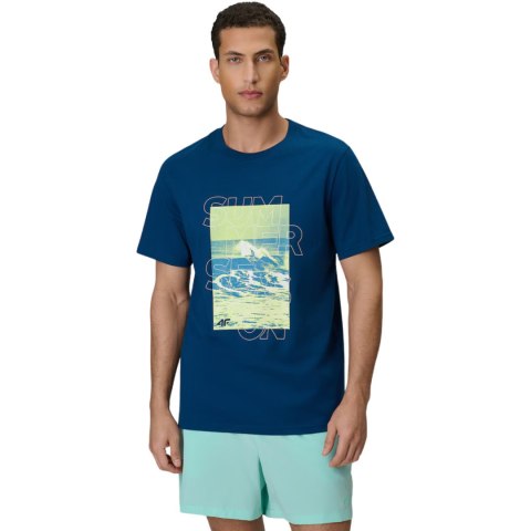 Koszulka męska 4F M2783 morska zieleń 4FWSS26TTSHM2783 46S 2XL 4F