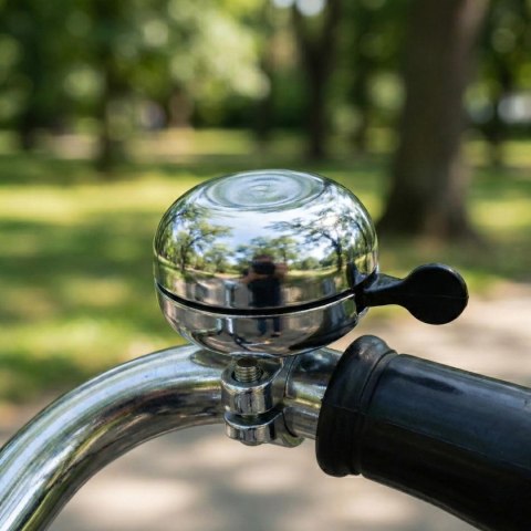 DZWONEK ROWEROWY RETRO 80x50MM SILVER XQMAX