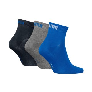 Skarpety Puma Quarter Plain 3pak granatowe, szare, niebieskie 938589 08 39-42 Puma