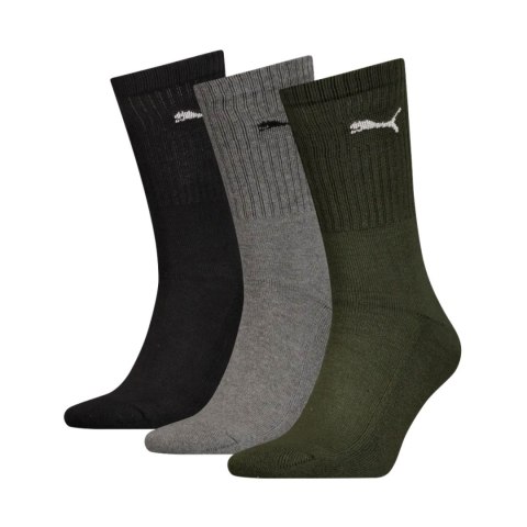 Skarpety Puma Crew 3 pary czarne, szare, zielone 880355 28 35-38 Puma
