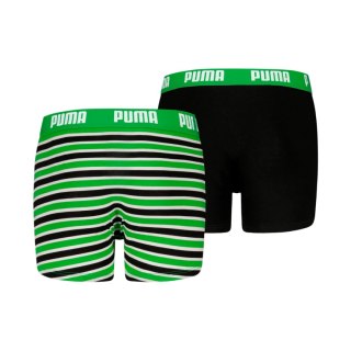Bokserki dla dzieci Puma Everyday Striped 2 pak zielono-czarne 938970 03 140cm Puma
