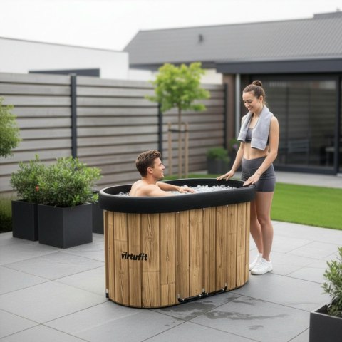 VIRTUFIT WANNA LODOWA OWALNA 500 LITRÓW IMITACJA DREWNA Z AKCESORIAMI VirtuFit