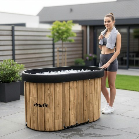 VIRTUFIT WANNA LODOWA OWALNA 500 LITRÓW IMITACJA DREWNA Z AKCESORIAMI VirtuFit