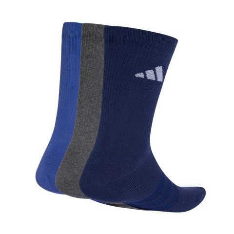 Skarpety adidas Cushioned Sportswear Crew 3P granatowe, szare, niebieskie KQ6762 S Adidas