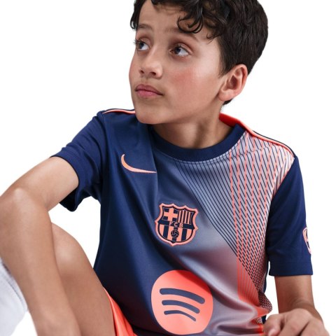 Koszulka dla dzieci Nike FC Barcelona Academy Pro granatowo-pomrańczowa HM4185 411 S Nike