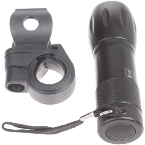 LAMPKA ROWEROWA PRZEDNIA 2W1 9 LED DUNLOP