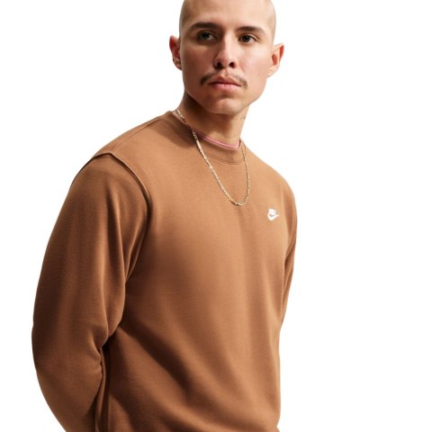 Bluza męska Nike Club FT jasny brąz FN3888 270 S Nike
