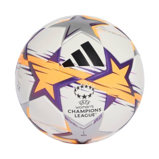 Piłka nożna adidas UCL Womens Mini 26/27 League Stage biało-pomarańczowo-fioletowa KE5143 1 Adidas