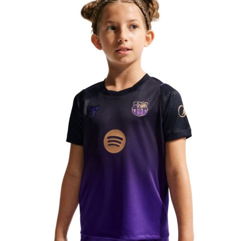 Komplet piłkarski dla dzieci Nike FC Barcelona Stadium Away 2026/27 fioletowo-czarny II1649 505 L Nike