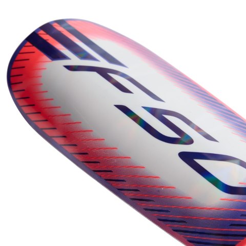 Ochraniacze piłkarskie adidas F50 EU Club biało-fioletowo-pomarańczowe KE5202 L Adidas teamwear