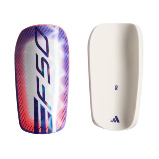 Ochraniacze piłkarskie adidas F50 EU Club biało-fioletowo-pomarańczowe KE5202 S Adidas teamwear