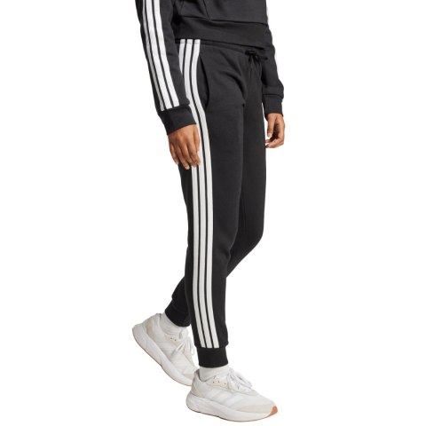 Spodnie damskie adidas Essentials 3-Stripes Fleece Slim czarno-białe JX2543 S Adidas