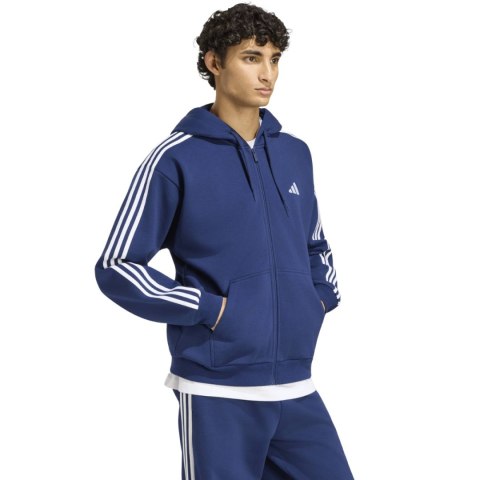 Bluza męska adidas Essentials 3-Stripes Fleece Full-Zip Hoodie granatowa KY4144 M Adidas
