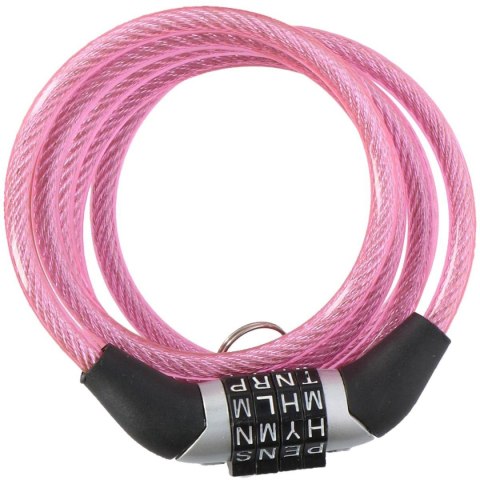 ZAPIĘCIE ROWEROWE SPIRALNE SZYFR 0.6x120CM RÓŻOWE DUNLOP