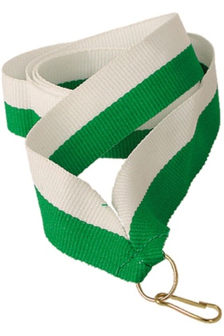 Wstążka 11 mm - biało-zielona