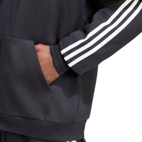 Bluza męska adidas Essentials 3-Stripes Fleece Full-Zip Hoodie czarna KY6559 XL Adidas