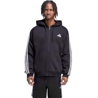 Bluza męska adidas Essentials 3-Stripes Fleece Full-Zip Hoodie czarna KY6559 M Adidas