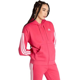 Bluza damska adidas Essentials 3-Stripes Full-Zip Fleece Hoodie różowa KF6272 S Adidas