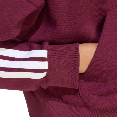 Bluza damska adidas Essentials 3-Stripes French Terry Quarter-Zip bordowa KF8316 L Adidas
