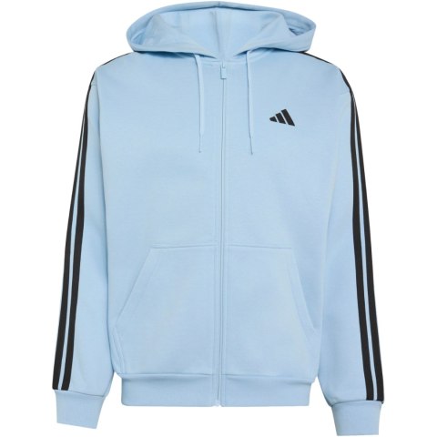 Bluza męska adidas Essentials 3-Stripes Fleece Full-Zip Hoodie błękitna KY4143 XL Adidas