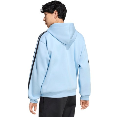 Bluza męska adidas Essentials 3-Stripes Fleece Full-Zip Hoodie błękitna KY4143 XL Adidas