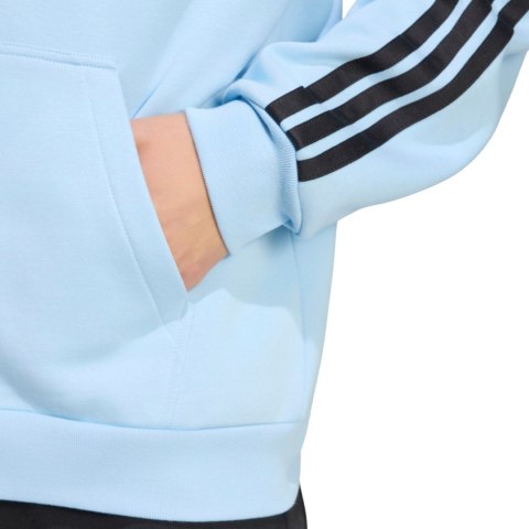 Bluza męska adidas Essentials 3-Stripes Fleece Full-Zip Hoodie błękitna KY4143 S Adidas