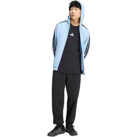 Bluza męska adidas Essentials 3-Stripes Fleece Full-Zip Hoodie błękitna KY4143 S Adidas