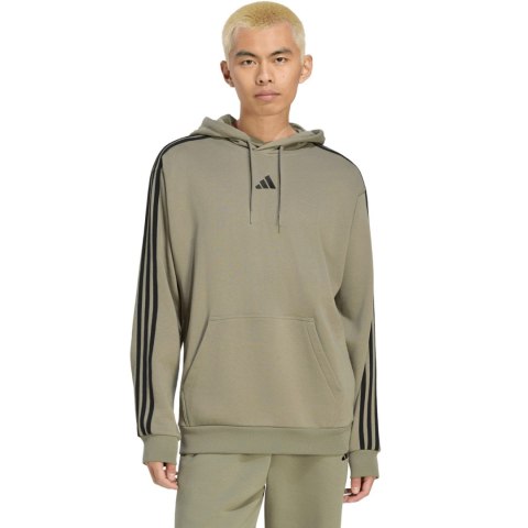 Bluza męska adidas Essentials 3-Stripes French Terry Hoodie oliwkowa KY4204 XL Adidas
